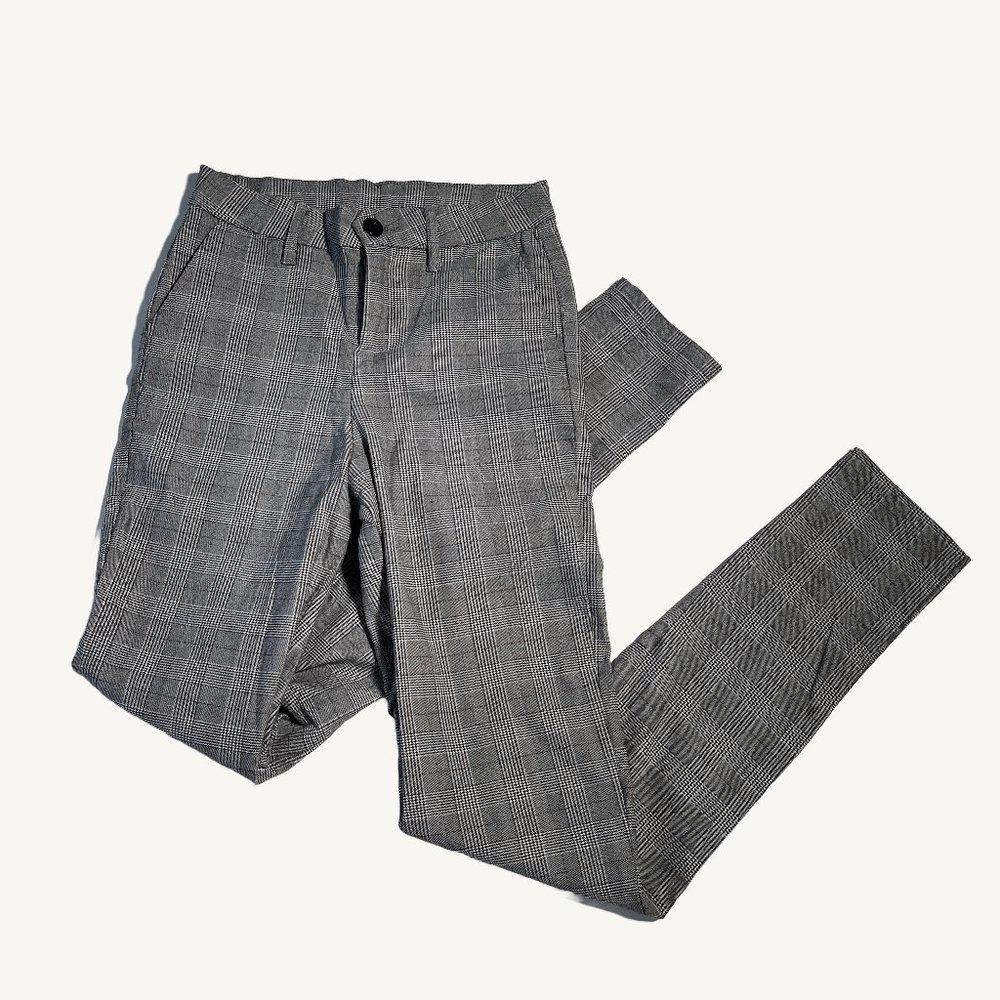 Eclipse Black and White Skinny Leg Plaid Pants Size Small
